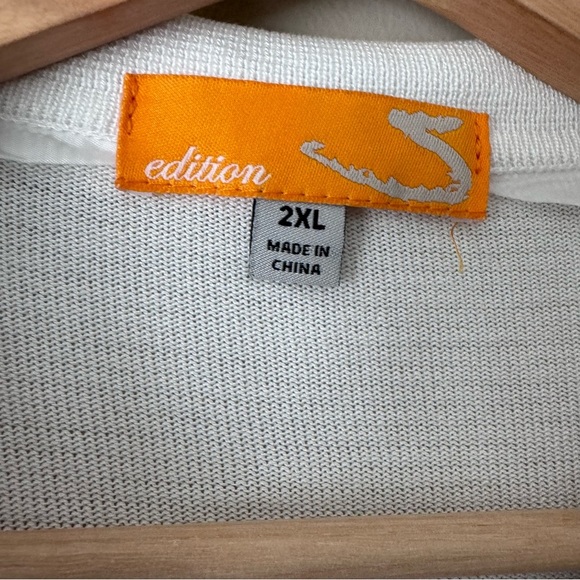 Edition S Mens Short Sleeve Knit white crochet pattern vintage style Shirt - Picture 4 of 5